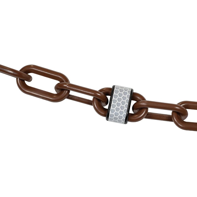 Reflective Plastic Barrier Chain, Brown, 2-Inch Link Diameter, 25-Foot Length (52010-25)